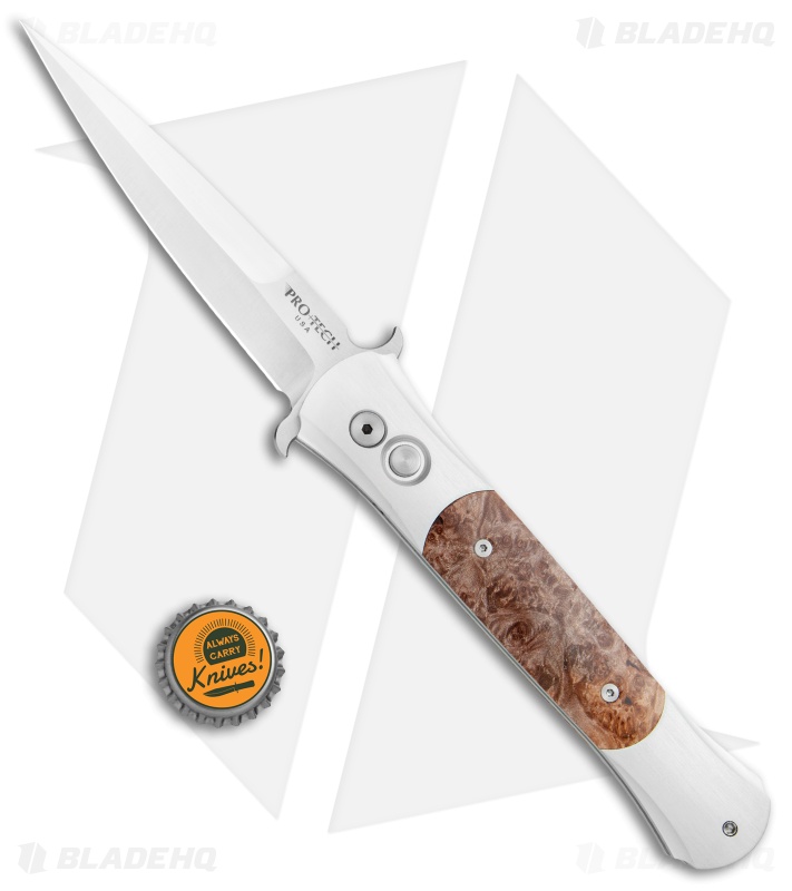 Pro-Tech Large Don Automatic Knife Silver/Maple (4.5" Satin)