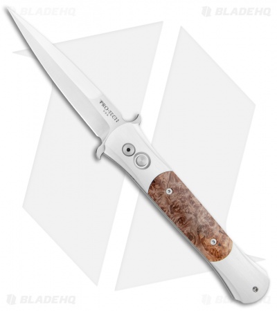Pro-Tech Large Don Automatic Knife Silver/Maple (4.5" Satin)