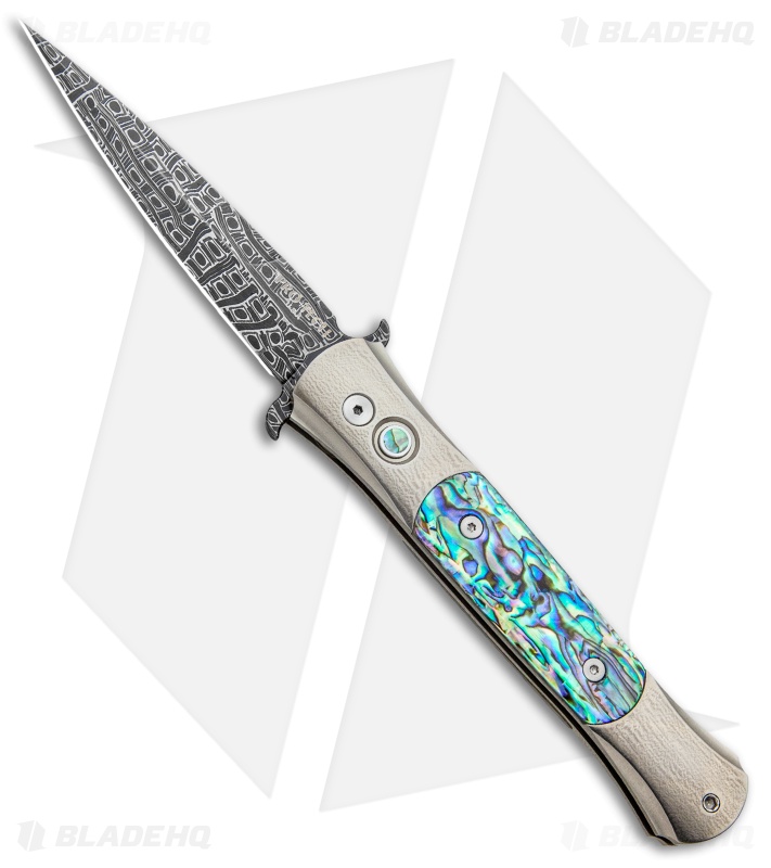 Pro-Tech The Don Custom Automatic Knife Titanium/Abalone (3.5" Damascus)