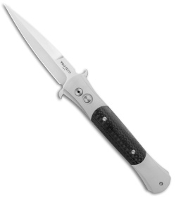 Pro-Tech Large Don Silver Automatic Knife Carbon Fiber (4.5" Satin) 1944