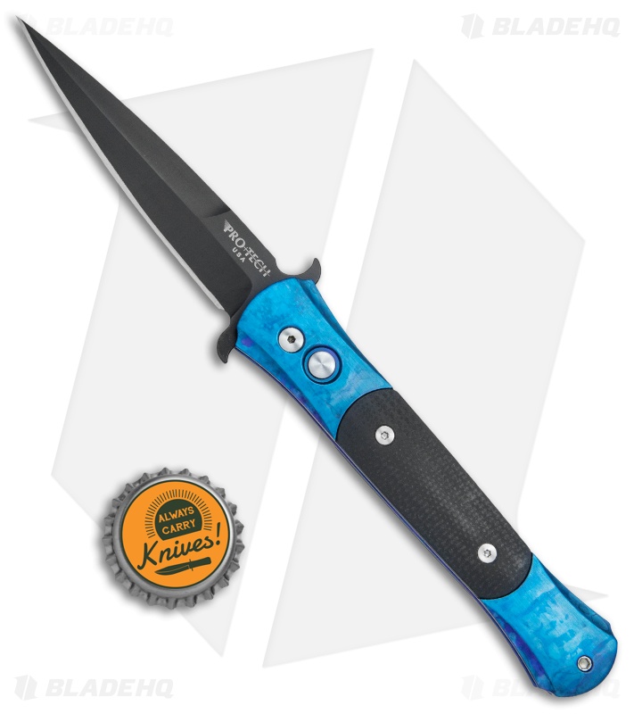Pro-Tech The Don Automatic Knife Blue Jazz /Black G-10 (3.5" Black) 1703 BT