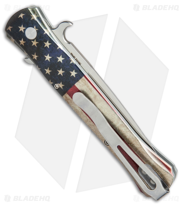 Pro-Tech Custom The Don Automatic Knife Vintage Flag (3.5" Satin) 1740