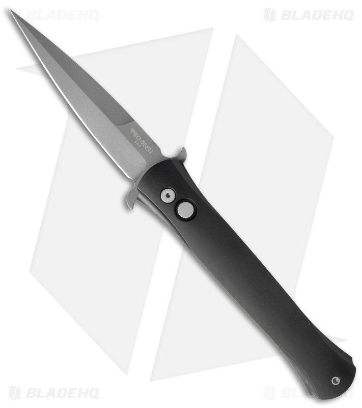 Pro-Tech Don Automatic Knife Black Solid Aluminum (3.5" Bead Blast) 1720