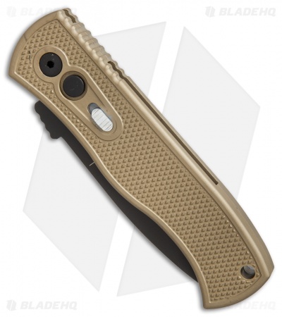 Pro-Tech Emerson CQC7-A Spear Point Auto Knife Tan w/ Knurl (3.25" Black)