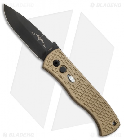 Pro-Tech Emerson CQC7-A Spear Point Auto Knife Tan w/ Knurl (3.25" Black)