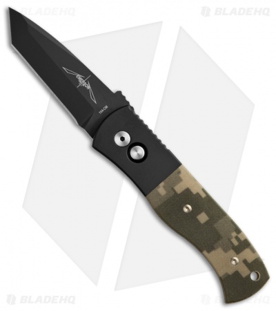 Emerson Pro-Tech CQC-7 Automatic Knife w/ Digi Camo G-10 (3.25" Black Plain)