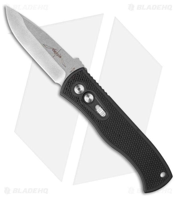 Emerson Pro-Tech CQC7-A Spear Point Auto Knife w/ Knurl (3.25" Stonewash Plain)