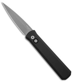 Pro-Tech Godfather Automatic Knife Solid Black (4" Bead Blast) 920