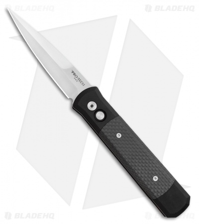 Pro-Tech Godfather Automatic Knife Black Carbon Fiber (4" Satin) 901