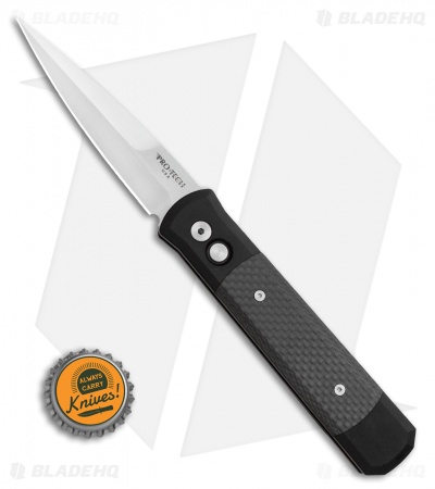 Pro-Tech Godfather Automatic Knife Black Carbon Fiber (4" Satin) 901