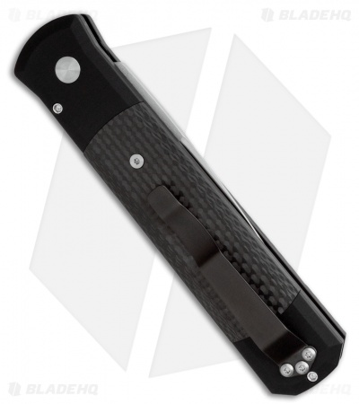 Pro-Tech Godfather Automatic Knife Black Carbon Fiber (4" Satin) 901