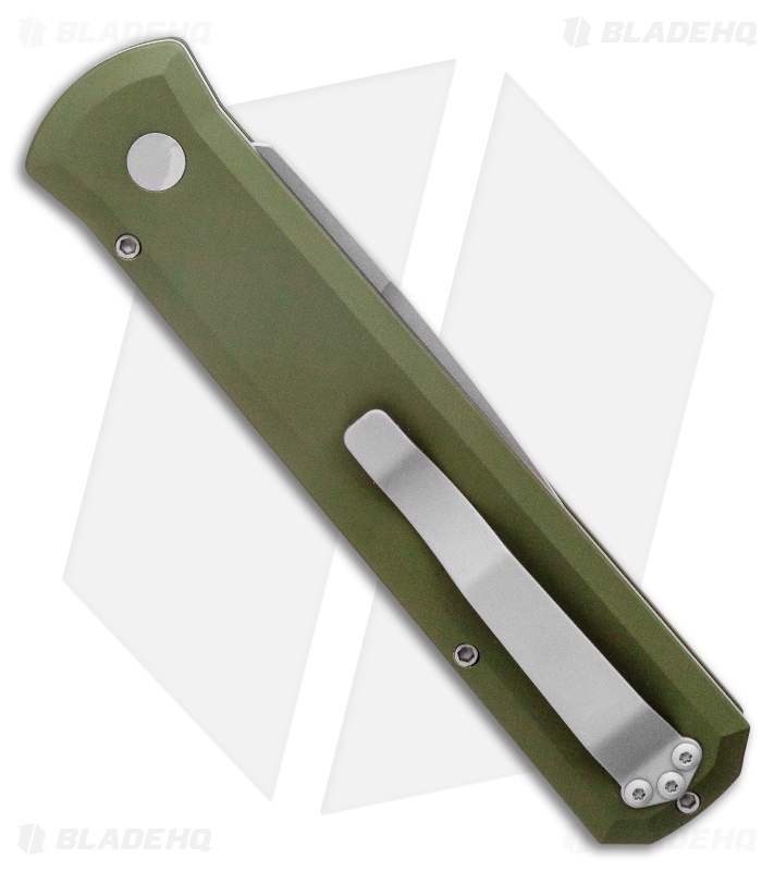 Pro-Tech Godfather Automatic Knife Green Aluminum (4" Bead Blast)