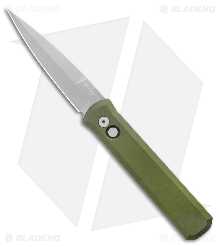 Pro-Tech Godfather Automatic Knife Green Aluminum (4" Bead Blast)