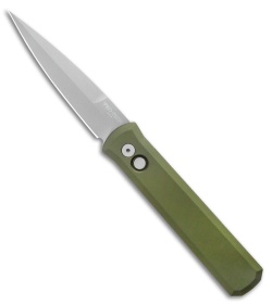 Pro-Tech Godfather Automatic Knife Green Aluminum (4" Bead Blast)