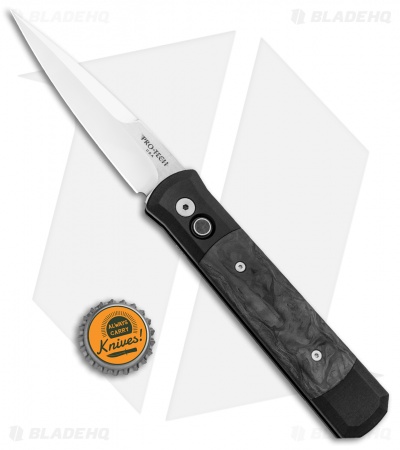 Pro-Tech Godfather Automatic Knife Marbled CF (4" Mirror) SHOT Show 2019