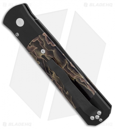 Pro-Tech Godfather Automatic Knife Black w/ Custom Noble Inlays (4" Black)