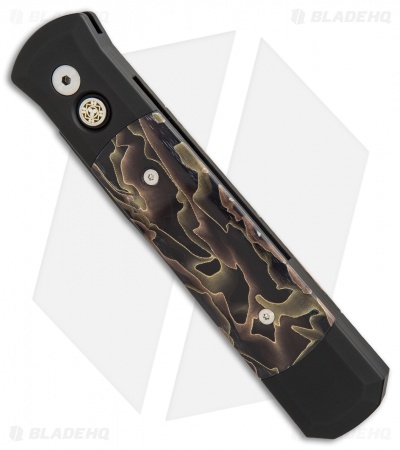 Pro-Tech Godfather Automatic Knife Black w/ Custom Noble Inlays (4" Black)