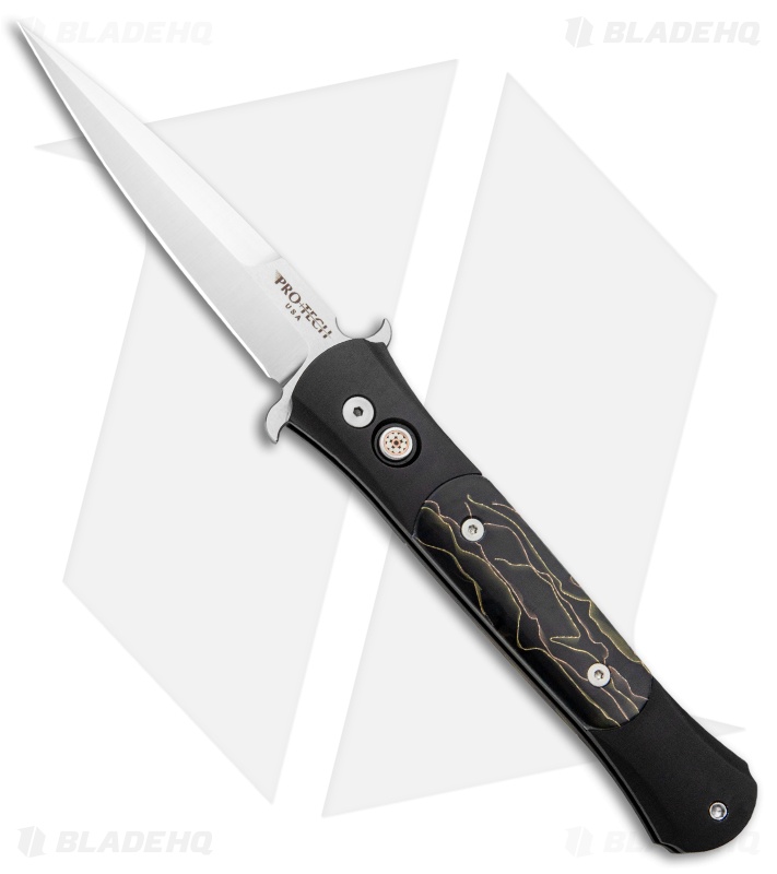 Pro-Tech The Don Custom Automatic Knife Raffir Noble Inlays (3.5" Satin)
