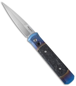 Pro-Tech Godfather Custom Automatic Knife Color Fade Ti/CF (4" Satin)