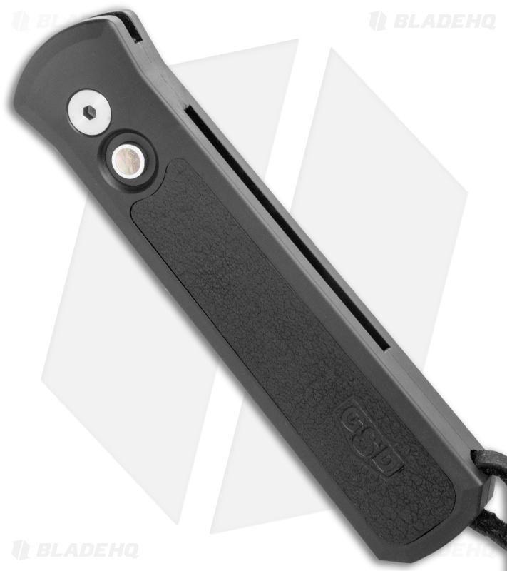 Pro-Tech GSD Godson Automatic Knife Black Aluminum Black Leather (3.15" Mirror)