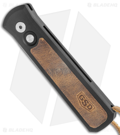 Pro-Tech GSD Godson Automatic Knife Black/Brown Leather (3.15" Satin)