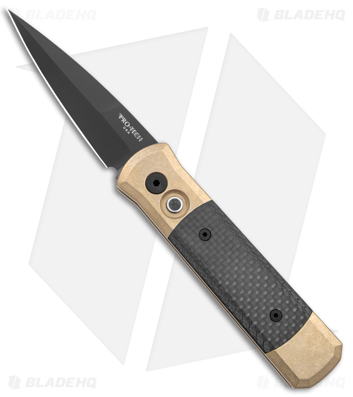 Pro-Tech Godson Automatic Knife Bronze Aluminum/Carbon Fiber (3.15" Black) 7115
