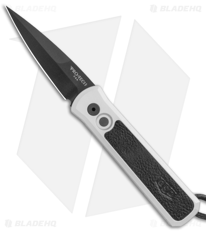 Pro-Tech GSD Godson Automatic Knife Silver/Black Leather (3.15" Black)