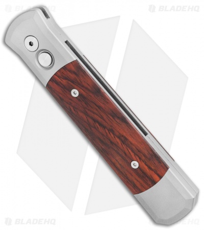 Protech Godfather Automatic Knife Gray/Cocobolo Wood (4" Satin)