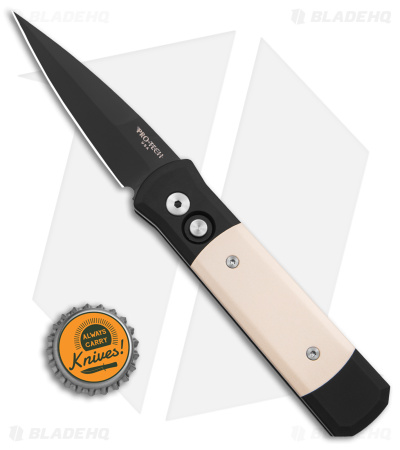 Pro-Tech Godson Tuxedo Automatic Knife Ivory Micarta (3.15" Black) 752