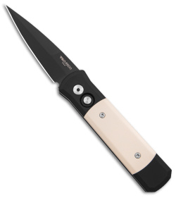 Pro-Tech Godson Tuxedo Automatic Knife Ivory Micarta (3.15" Black) 752