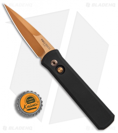 Pro-Tech Godson Automatic Knife Black (3.15" Copper Rose) 721 CR