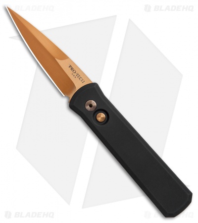 Pro-Tech Godson Automatic Knife Black (3.15" Copper Rose) 721 CR