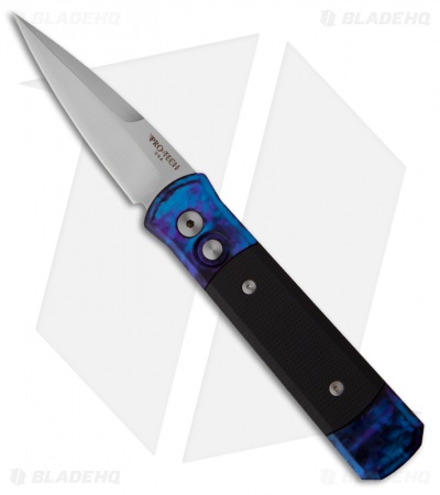 Pro-Tech Godson Automatic Knife w/ Jazz Handle G-10 Scales (Satin PLN) 703