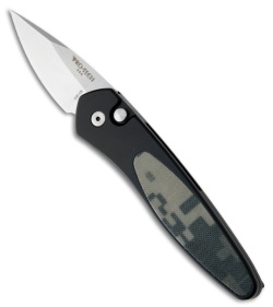 Pro-Tech Half-Breed Automatic Knife Black Camo G10 (1.95" Stonewash) 3624