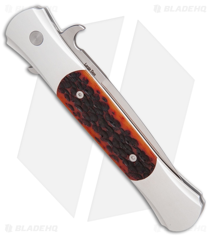 Pro-Tech Large Don Silver Automatic Knife Jig Bone (4.5" Satin) 1908-JB