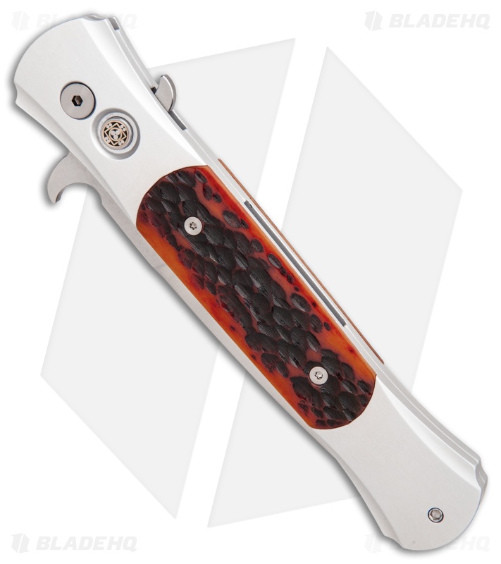 Pro-Tech Large Don Silver Automatic Knife Jig Bone (4.5" Satin) 1908-JB