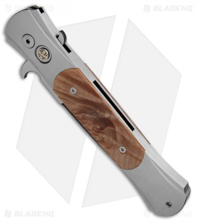 Pro-Tech Large Don Steel Custom Automatic Knife Maple Burl (4.5" Two-Tone)