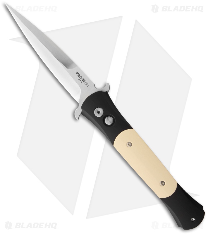 Pro-Tech Large Don "Tuxedo" Automatic Knife Ivory Micarta (4.5" Satin) 1951