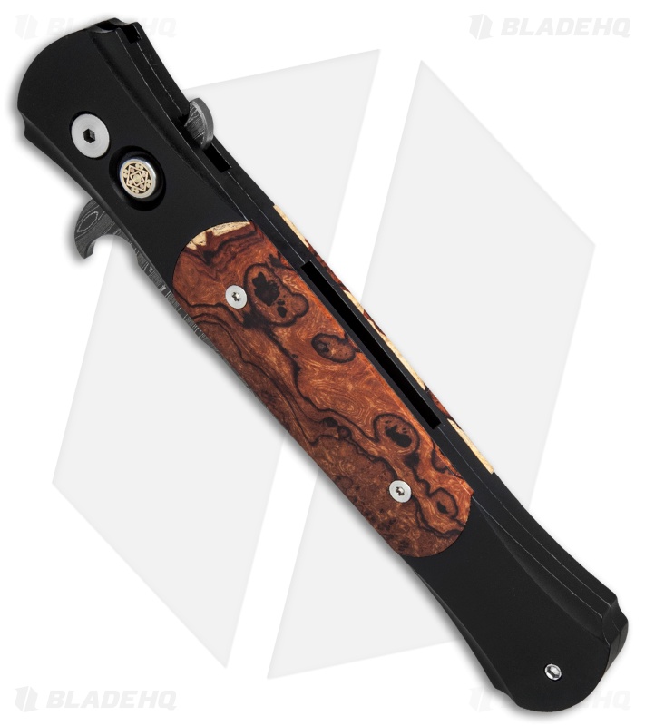 Pro-Tech Large Don Custom Automatic Knife Desert Ironwood Black (4.5" Damascus)