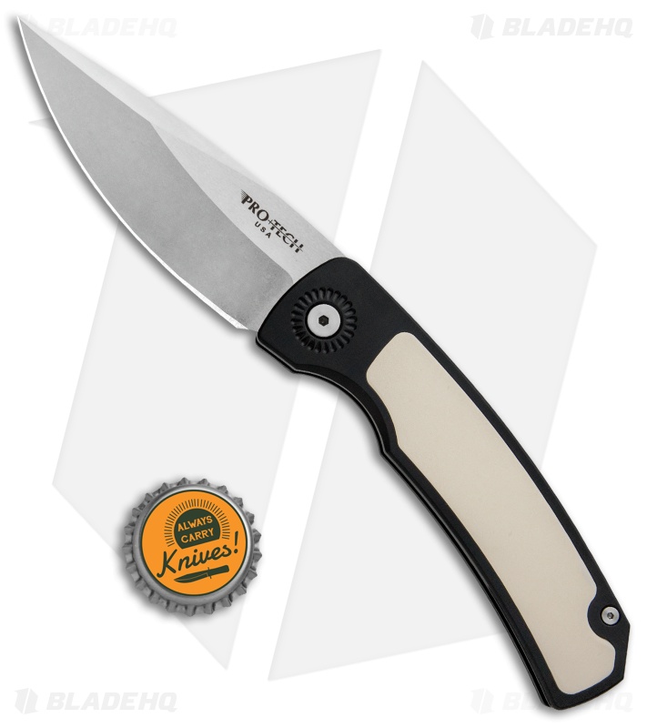Pro-Tech Magic 2 "Whiskers" Custom Automatic Knife Tuxedo (3.75" Stonewash)