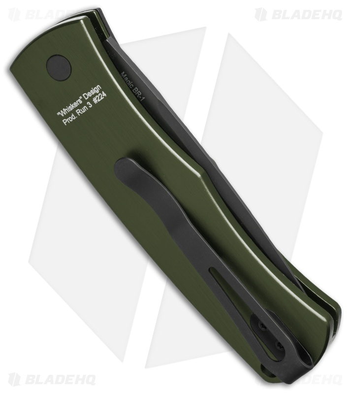 Pro-Tech Magic "Whiskers" Automatic Knife Green (3.125" Black) BR-1.7