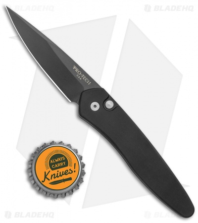 Pro-Tech Newport Tactical Automatic Knife Black Aluminum (3" Black) 