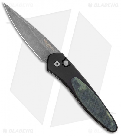 Pro-Tech Newport Automatic Knife Black/Camo G10 (3" Acid Wash) 3426