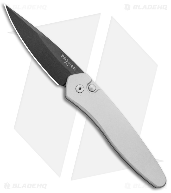 Protech Newport Automatic Knife Silver (3" Black) 3403