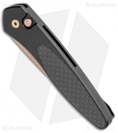 Protech Newport Black Automatic Knife Carbon Fiber (3" Rose Gold)