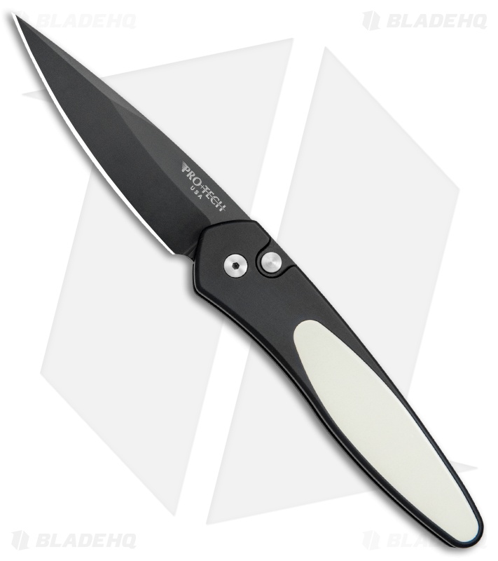 Pro-Tech Newport Tuxedo Automatic Knife Black/Ivory Micarta (3" Black)