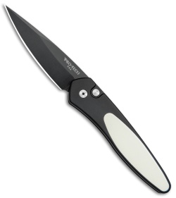 Pro-Tech Newport Tuxedo Automatic Knife Black/Ivory Micarta (3" Black)