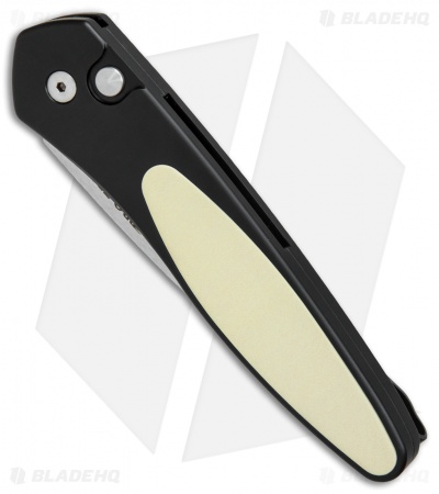 Pro-Tech Newport Tuxedo Automatic Knife Black/Ivory Micarta (3" Stonewash)