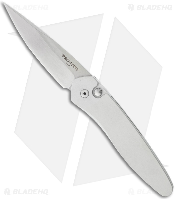 Protech Newport Silver Automatic Knife (3" Stonewash) 3401
