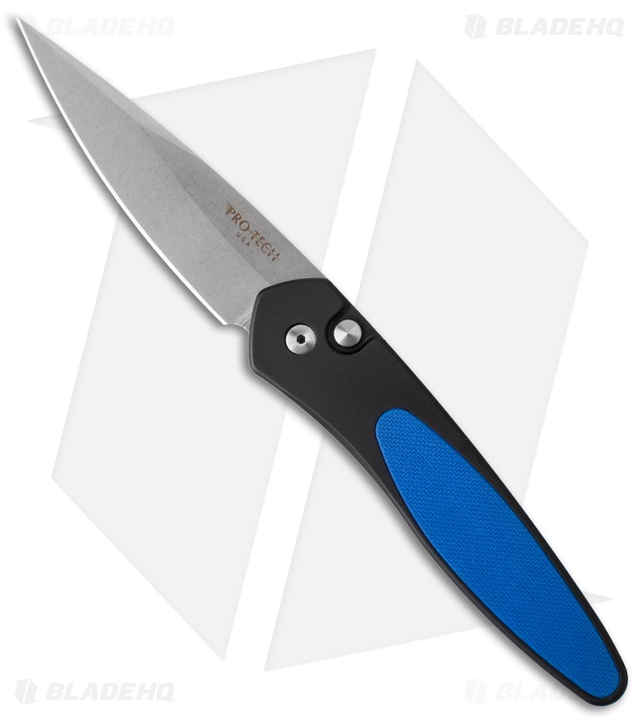 Pro-Tech Newport Automatic Knife Blue G-10 (3" Stonewash) 3440-Blue
